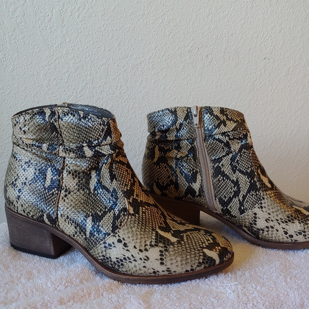 Seven Dials Snakeskin Pattern Ankle Boots